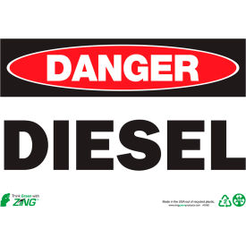 Eco Safety Sign, Danger Diesel, 10"W x 7"H, Recycled Aluminum view 2