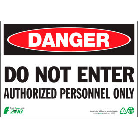 Zing Eco Safety Sign, Do Not Enter Authorized Personnel Only, 10"W x 7"H, Recycled Aluminum view 2