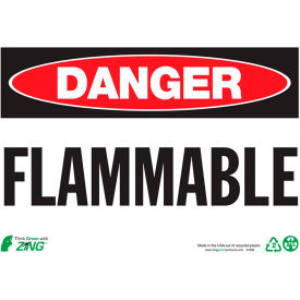 Eco Safety Sign, Danger Flammable, 10"W x 7"H, Recycled Plastic view 2