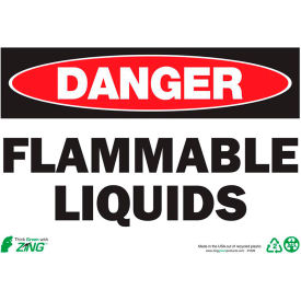 Zing Eco Safety Sign, Danger Flammable Liquids, 10" x 7", Recycled Plastic view 2