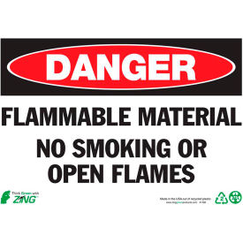Eco Safety Sign, Danger Flammable Material, 10"W x 7"H, Recycled Plastic view 2