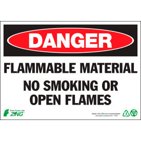 Eco Safety Sign, Danger Flammable Material, 10"W x 7"H, Recycled Aluminum view 2