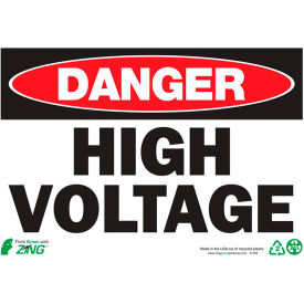 Zing Eco Safety Sign, Danger High Voltage, 10"W x 7"H, Recycled Plastic view 2