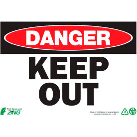 Eco Safety Sign, Danger Keep Out, 10"W x 7"H, Recycled Plastic view 2