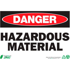 Zing Eco Safety Sign, Danger Hazardous Material, 10"W x 7"H, Recycled Plastic view 2
