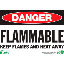 Eco Safety Sign, Danger Flammable Keep Flames Away, 10"W x 7"H, Recycled Aluminum view 2