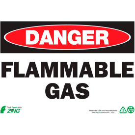 Zing Eco Safety Sign, Danger Flammable Gas, 10"W x 7"H, Recycled Plastic view 2