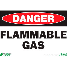Eco Safety Sign, Danger Flammable Gas, 10"W x 7"H, Recycled Aluminum view 2