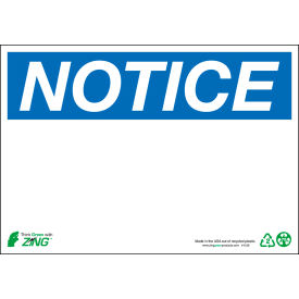 Eco Safety Sign, Notice, Blank, 10"W x 7"H, Recycled Polystyrene Self Adhesive view 2