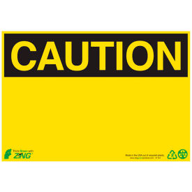 Caution Safety Sign, Blank, 10"W x 7"H, Recycled Plastic view 2