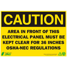 Eco Safety Sign, Caution Electrical Panel, 10"W x 7"H, Recycled Plastic view 2