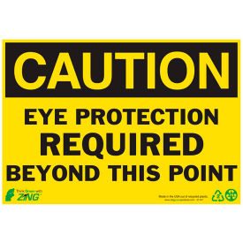 Zing Eco Safety Sign, Caution Eye Protection Required, 10"W x 7"H, Recycled Plastic view 2