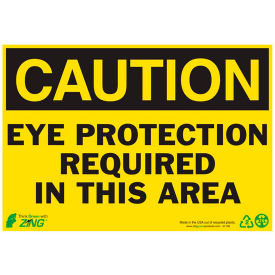 Caution Eye Protection Required In This Area, 10"W x 7"H, Recycled Plastic view 2