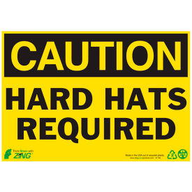 Caution Hard Hat Required Sign, 10"W x 7"H, Recycled Plastic view 2