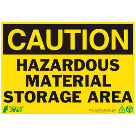 Eco Safety Sign, Caution Hazardous Material Storage Area, 10"W x 7"H, Recycled Plastic view 2