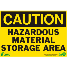 Zing Eco Safety Sign, Caution Hazardous Material Storage Area, 10"W x 7"H, Recycled Polystyrene view 2