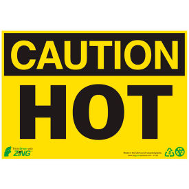 Eco Safety Sign, Caution Hot, 10"W x 7"H, Recycled Plastic view 2