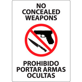 Concealed Carry Label, Concealed Weapons Bilingual, 5"W x 7"H, Recycled Polystyrene, Pack of 2 view 2