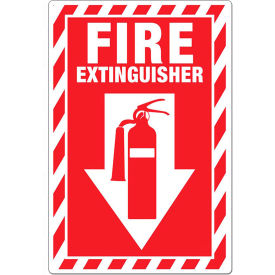 Eco Safety Sign, Fire Extinguisher with Picto & Down Arrow, 7"W x 10"H, Recycled Plastic view 2