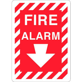 Eco Safety Sign, Fire Alarm with Arrow, 7"W x 10"H, Recycled Plastic view 2