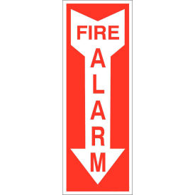 Eco Safety Sign, Fire Alarm with Arrow, 3-1/4"W x 14"H, Recycled Plastic view 2