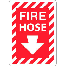 Eco Safety Sign, Fire Hose with Arrow, 7"W x 10"H, Recycled Plastic view 2