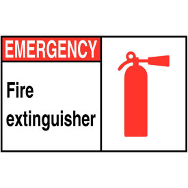 Zing Eco Safety Sign, Fire Extinguisher with Picto, 10"W x 7"H, Recycled Polystyrene Self Adhesive view 2
