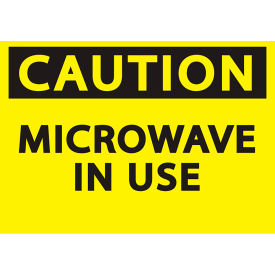 Caution Sign, Microwave In Use, 10"W x 7"H, Recycled Plastic view 2