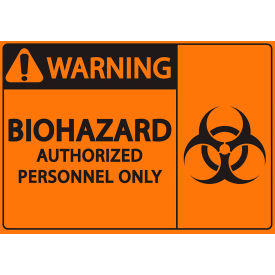 Warning BioHazard Authorized Personnel Only, 10"W x 7"H, Recycled Plastic view 2