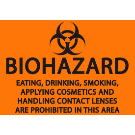Eco Safety Sign, BioHazard No Eating, Smoking, Drinking Sign..., 10"W x 7"H, Recycled Plastic view 2