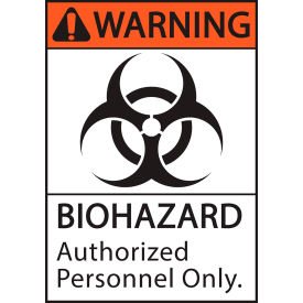 Warning BioHazard Authorized Personnel Only Sign, 7"W x 10"H, Recycled Plastic view 2