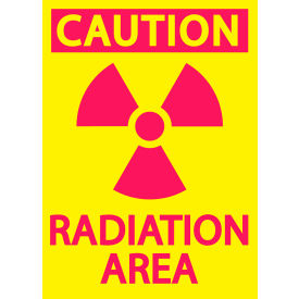 Caution Radiation Area Sign, 7"W x 10"H, Recycled Plastic view 2