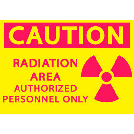 Caution Radiation Area Authorized Personnel Only Sign, 10"W x 7"H, Recycled Plastic view 2