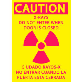 Zing Eco Safety Sign, Caution X-Ray Area, English/Spanish, 7"W x 10"H, Recycled Plastic view 2