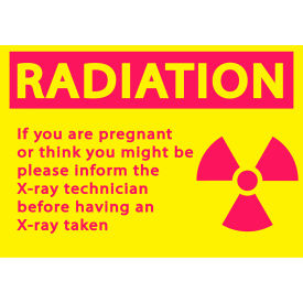 Eco Safety Sign, Radiation Notify X-Ray Technician, 10"W x 7"H, Recycled Plastic view 2