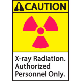 Caution X-Ray Radiation Sign, 7"W x 10"H, Recycled Aluminum view 2