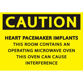 Caution Heart Pace Maker Implants, 10"W x 7"H, Recycled Plastic view 2