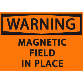 Zing Eco Safety Sign, Warning Magnetic Field In Place, 10"W x 7"H, Recycled Plastic view 2