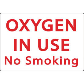 Eco Safety Sign, Oxygen In Use No Smoking, 10"W x 7"H, Recycled Plastic view 2