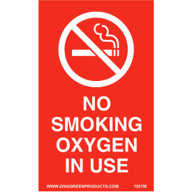 Zing Magnet Safety Sign Oxygen In Use, 3"W x 5"H, Vinyl Magnetic view 2