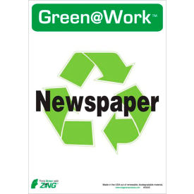Eco Label, Recycle Newspaper, 10"W x 14"H, Recycled Polystyrene Self Adhesive, Pack of 5 view 2