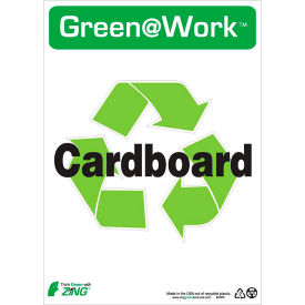 Sign, Cardboard with Recycle Symbol, 10"W x 14"H, Black/Green/White view 2