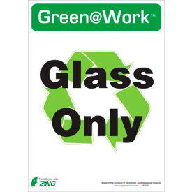 Zing Eco Label, Recycle Glass Only, 10"W x 14"H, Recycled Polystyrene Self Adhesive, Pack of 5 view 2
