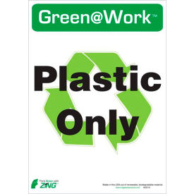 Zing Eco Label, Recycle Recycled Plastic Only, 10"W x 14"H, Pack of 5 view 2