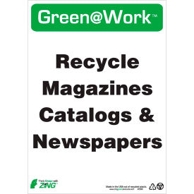 Recycle Magazines, Catalogs and Newspapers, 10"W x 14"H, Black/Green/White view 2