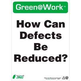 How Can Defects Be Reduced Sign, 10"W x 14"H, Black/Green/White view 2