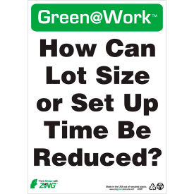 Sign, How Can Lot Size or Set Up Time Be Reduced, 10"W x 14"H, Black/Green/White view 2