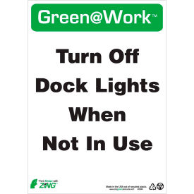 Turn Off Dock Lights When Not In Use, 10"W x 14"H, Black/Green/White view 2