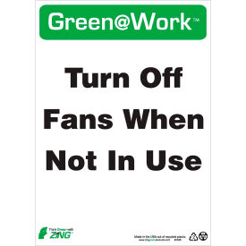 Turn Off Fans When Not In Use, 10"W x 14"H, Black/Green/White view 2