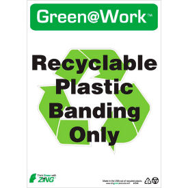 Sign, Recyclable Plastic Banding Only, 10"W x 14"H, Black/Green/White view 2